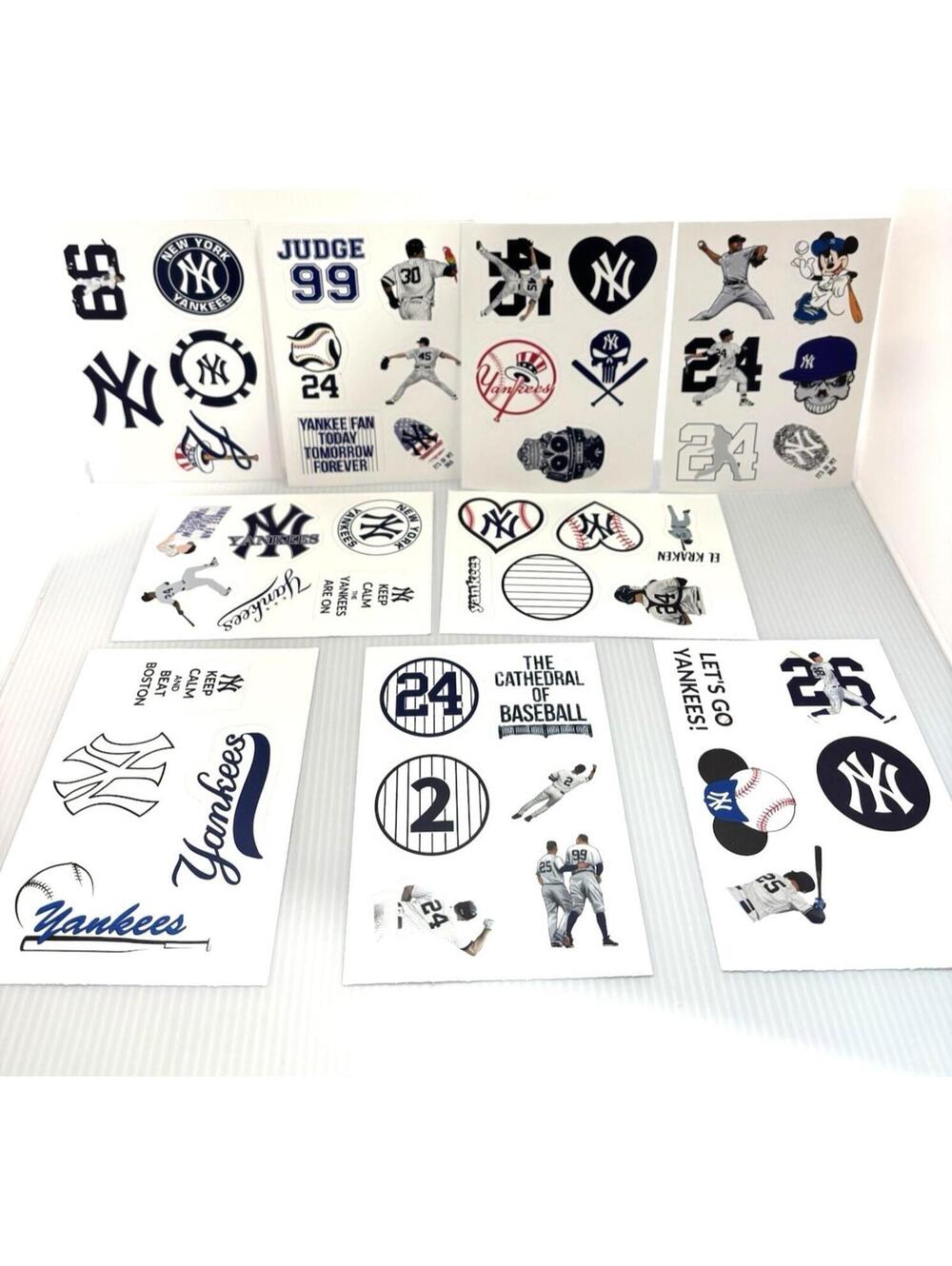 MLB New York Yankees Sticker Pack, 9 Sheets with Aaron Judge #99 Fan Decals